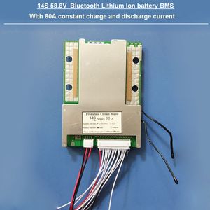 Freeshipping 58.8V 14S STooth BMS för 48V Li Ion Batteri PCB-kort med 80A konstant laddning och urladdning och kommunikationsfunktion