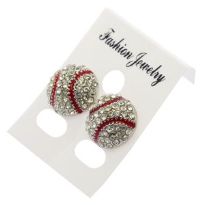 Fashion funny Sporty Style Baseball Rugby Diamond Earrings Drop Volleyball Stud Earrings Dangle With Crystal