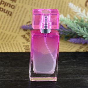 Atacado 30 ml quadrado plano colorido perfume vidro de vidro vazio garrafa de spray recipiente cosm￩tico