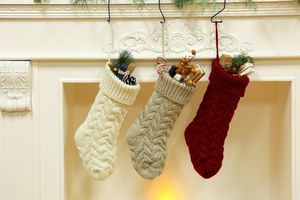 Decorazione natalizia in maglia per calze appesa calza per caramelle borse sacca festa feste stock di Natale rifornimenti festivi 3 colori DC963