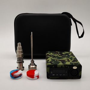Portable E Nail Kit med Titan Nails Carb Cap Rökning Tillbehör Elektrisk torr växtbaserad temperaturregulator för glasvattenrör Box10