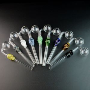 Tubi 14 centimetri Skull Tubi olio unico Pyrex Glass Burner Pipes cucchiaio tubo di vetro Oil Burner tabacco da pipa fumatori Accessori