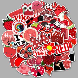 50 st / väska Mixed Car Stickers Ins Popular Red Cute for laptop Skateboard Pad Cykel Motorcykel PS4 Telefon Notebook Hjälm Deal Pvc Stickers