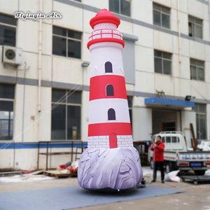 Lighting Inflatable Lighthouse Model 6m Large Advertising Blow Up Lighthouse Shore Beacon Sculpture With Led Light For Party Decoration