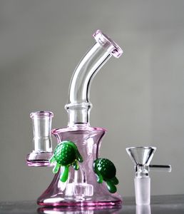 7.0 inchs Tall Pink Bong Heady Glass Dab Rigs Water Pipes Smoke Pipe Glass Water Bongs Tobacco Hookahs With 14mm bowl