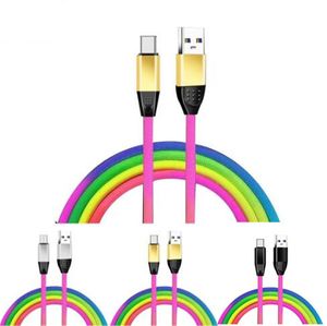 Wholesale samsung s9 cable for sale - Group buy 1m ft Durable A Rainbow braided nylon Alloy Usb Cables For Samsung S8 S9 S10 Note android phone