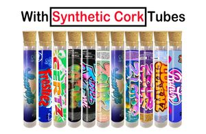 18*120mm Joke's up Natural Cork Glass Tube PRE-ROLLS Tubes packaging 1 Gram preroll Pre-roll Glass tube Jokesup dankwoods pre rolls