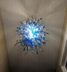 Pretty Blue Art Chandelier Villa Decor 110-240V Lamps LED Light Source Italian Pendant Lamp for Stair House Decoration