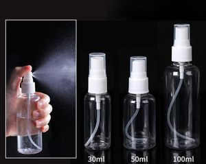 30 50 100ml Transparent Spray Bottle PET Plastic Empty Sprayer Mini Makeup Atomizer Refillable Bottles Hot Sale SN4181