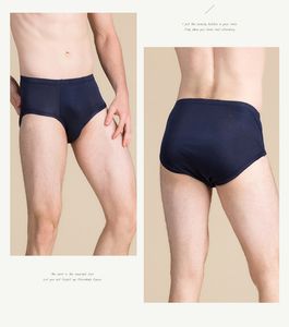 Mens Luxury Underwear Briefs 100% Natural Silk Stick Bikini Mid midja trosor Storlek USA M L XL Underbyxor Lådor Kecks Thong 287D
