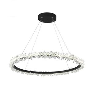 Nowoczesny żyrandol LED Wisiorek Light Okrągłe Wiszące Żyrandole do Salonu Sypialnia Lampa Home Decoration Oświetlenie Oświetlenie