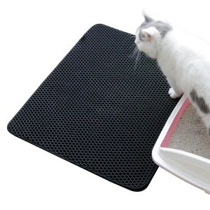 猫のゴミ箱のマットのゴミの捕獲マットハニカムEVA二重層デザインペットパッドキャッチャーロッカーボックス敷物床カーペット保護T200330