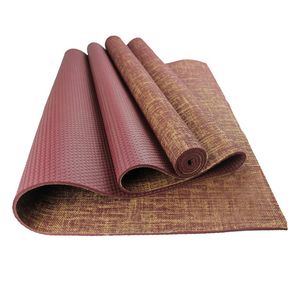 Juteyoga MAT MAT ECO-FILIDADE ECO-TOXIC Orgânico não deslizante de juta de cânhamo natural ioga Mat-anti-Bacterial, 72 polegada extra longa x 24in x 0,2in