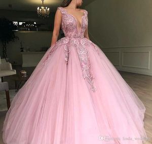 Vestido de bola rosa quinceanera vestidos glamoury applique appliqued princesa doce 16 meninas vestidos de pageant de festa de formatura mais tamanho feito sob encomenda
