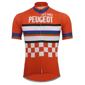 2024 PEUGEOT Retro Camisa de Ciclismo Verão Manga Curta Bicicleta Desgaste Road Bike MTB Roupas