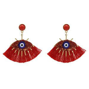 Bohemian Handmade Beads Big Eye Tassel Drop Earrings For Women Wedding Trendy Girls Party Gift Statement Earrings