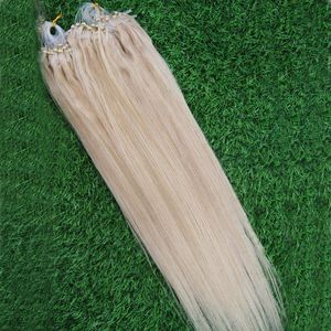 Micro Loop Human Hair Extensions Straight 100G Micro Loop Ring Hair Highlight Color Remy Pre Bonded Hair Extension