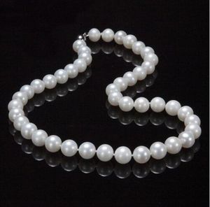 Novo 9-10mm genuine white freshwater cultived pearl necklace 17 