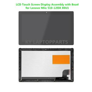 Full LCD-skärmdisplay Touch Glass Digitizer Assembly med ram Bezel för Lenovomiix 510-12ISK 80U1 serie FRU PN: 5D10M42923