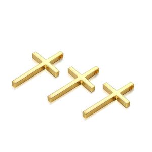 20pcs/lote 26x43mm Aço inoxidável Charms cruzados Conectores Charms de colar de pulseira Double Hole Cross Pingente Diy Fazendo Acessórios