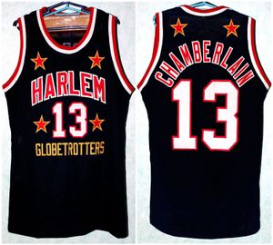 Maglia da basket retrò Wilt Chamberlain #13 Retro Harlem Globetrotters da uomo personalizzata con qualsiasi numero e nome maglie