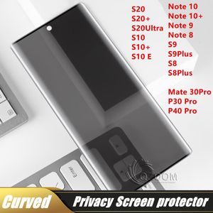 Anti-glare Tempered Glass For samsung Galaxy S20 Ultra S10 Plus S9 S8 Note 10 9 3D Curved Edge Privacy Screen Protector