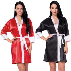 2019 Women's Satin Robe Slik Kimono Nightgown Bath Robe Women's Silk Satin Bathrobe Sleepwear Dressing Gown