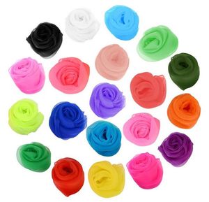 70x70 CM Unisex Marinaio Scintillio di Seta Collo Quadrato Sciarpa di Colore Della Caramella Della Signora Del Nastro Fazzoletto Danza Sheer Tulle Head Wrap 20 Colori