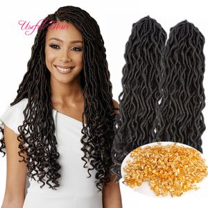 Bohemian Mambo Bogini Locs 18inch Szydełka Rozszerzenia włosów 24strands Crochet Braid Ombre Kanekalon oplatający Włosy syntetyczne dla kobiet