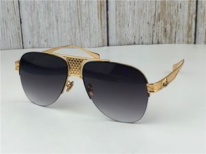 En lüks erkek güneş gözlüğü AVRDCAUT Arabanın markası tasarımcı Pilot K altın yarım çerçeve üst seviye en kaliteli açık UV400 gözlük