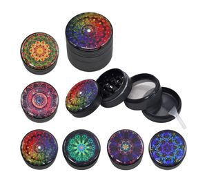 The latest 50mm aluminum alloy four-layer smoking set smoke grinder color flower life a variety of color styles can be selected Support customized logo