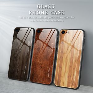 Тонкий тонкий глянцевый деревянный зерно из закаленного стекла для iPhone SE 11 PRO MAX XS XR X 8 7 6 PLUS 12