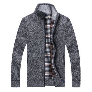 2019 Spring Winter Men's Sweater Coat Faux Fur Wool Sweater Jackets Men Zipper Knitted Thick Coat Casual Knitwear M-3XL