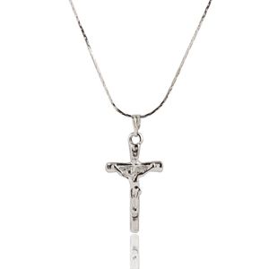 Colares Pingente de prata pingentes de cruz colar bonito clássico prom jóias colar de cruz