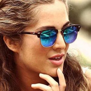 Homens de óculos de sol vintage Mulheres de óculos de sol Classic Design Sunglasses Moda Moda Shades Black UV400 Mirror Eyewear E32 Com casos