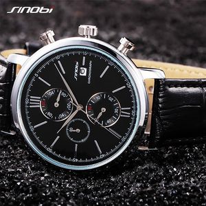 cwp 2021 SINOBI Men Watches Sports Chronograph Men's Wrist with Week Display Date Full Steel Top Brand Luxury Relogio Masculino