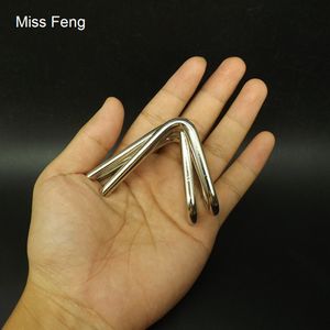 Wholesale trick gadgets toys for sale - Group buy H332 mm Thick Especially Big V Ring Wire Puzzle Mind Game Brain Teaser Metal Model Magic Trick Toy Gadget