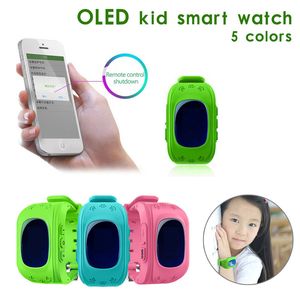 Hot Anti Lost Q50 Oled Child GPS Tracker SOS SmartWatch LBS Plats Säker övervakning Positionering Telefon Barnvakt Kompatibel iOS Android