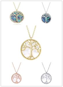 14K Gold Jewelry Necklace Tree of Life Pendant Necklace Shell Gold Necklaces Abalone Rose Gold Necklace Chains necklaces