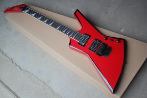 Factory Custom Red Electric Guitar With Black Hardware,Floyd Rose Bridge,Rosewood Fretboard,Can be customized