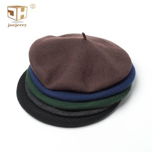 joejerry Wool Beret Military French Hats Men's Flat Caps Painter Hat Big Female Women Y200110