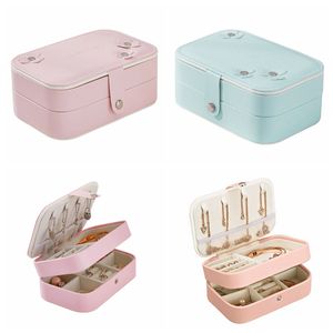 Wholesale bracelet storage box for sale - Group buy Mini Portable Travel Layer Jewelry Box Display Storage Boxes for Earring Necklace Rings earring bracelet