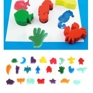 24 Pcs Set Children Kids coloring Art Craft Sponge Painting DIY Drawing Tool Wholesale