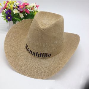 Attività all'aperto cappelli da cowboy di paglia personalizzati a buon prezzo cappelli di paglia da cowboy occidentali YIWU all'ingrosso della fabbrica