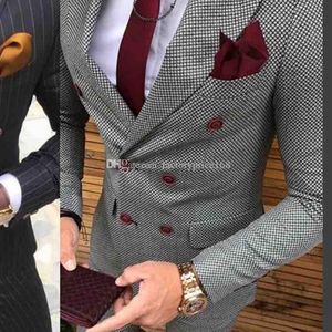 Popolare doppiopetto groomsmen picco risvolto (giacca + pantaloni + cravatta) smoking dello sposo groomsmen vestito da uomo migliore abiti da sposa uomo sposo A167