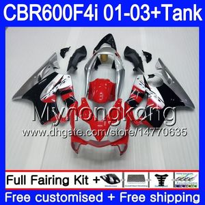 Body + Tank for Honda CBR 600F4I CBR600FS CBR600F4I 01 02 03 286hm.aa CBR600 F4I 600 FS CBR 600 F4I 2001 2002 2003 Fairings حار أحمر أسود