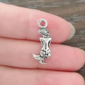 Wholesale silver clip on charms for sale - Group buy DIY Jewelry Clip on Charm Add ons Charm Dangle Charms Antique Silver Tone Mermaid Charms for Bracelets Necklace Earrings Zipper Pulls