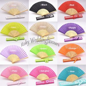 20PCS SILK FAN Beach and Tropical Themed Wedding Favors with Laser Cut Gift Box Package Bridal Shower Event Table Decor Anniversary Gifts