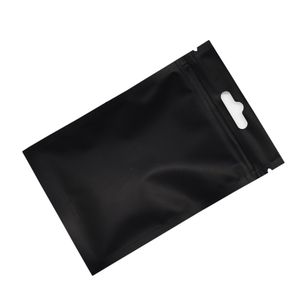 Sacchetto di plastica trasparente Mylar nero opaco 8 5 13 cm Sacchetto di imballaggio in foglio di alluminio termosaldabile Sacchetto di imballaggio superiore con cerniera 100 pezzi lotto290E