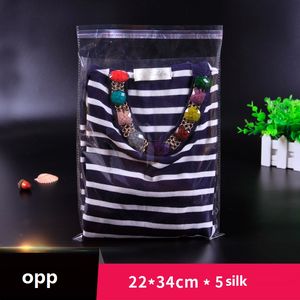 22*34 cm*5silk opporna samoprzylepna przezroczysta opakowanie torby biżuterii Opakowanie